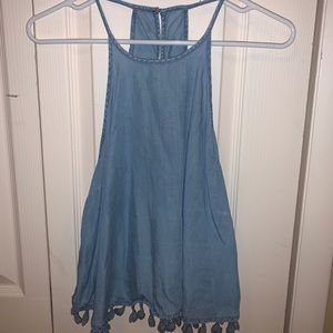 Cute Halter Top with Fringe Detail